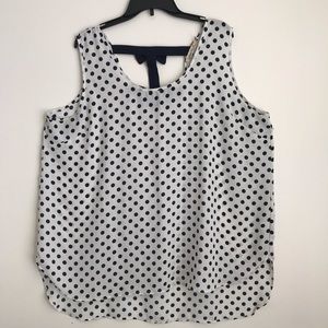 *New no tags* Liberty Love Navy polkadot top 3X